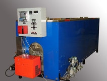 Diesel fuel or waste oil fired evaporator